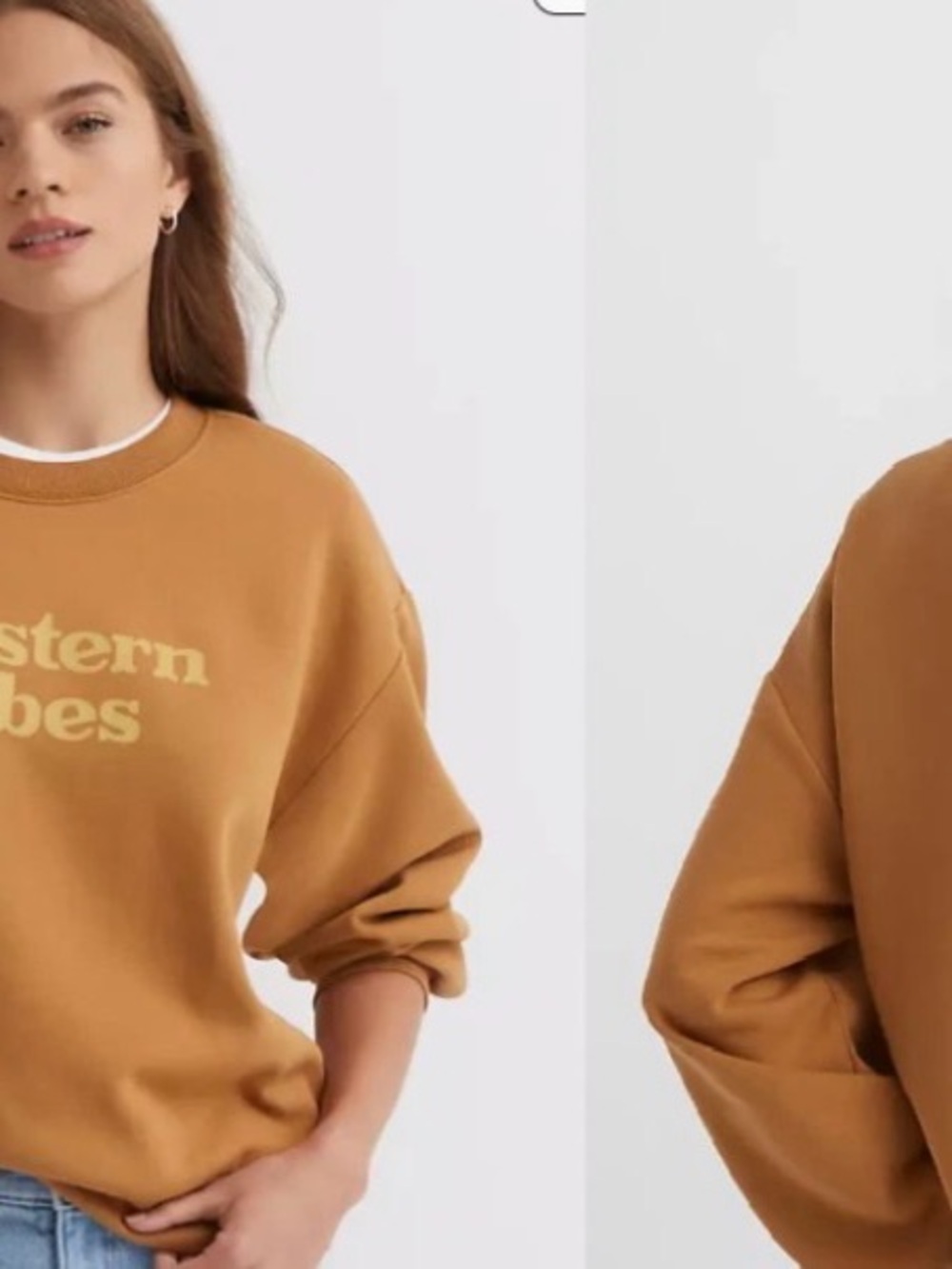 LOFT Mustard 'Western Vibes' Pullover Sweatshirt